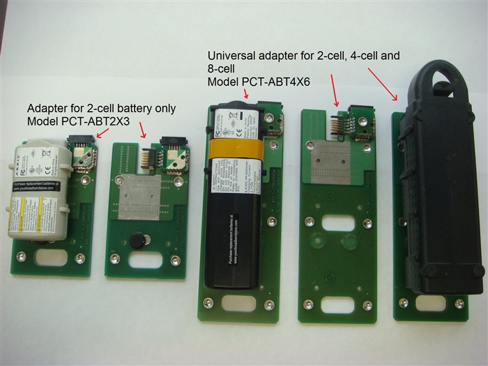 Image showing 2 different adapters, first one for 2 cell batteries only and second one universal adapter for 2,4 and 8 cell batteries